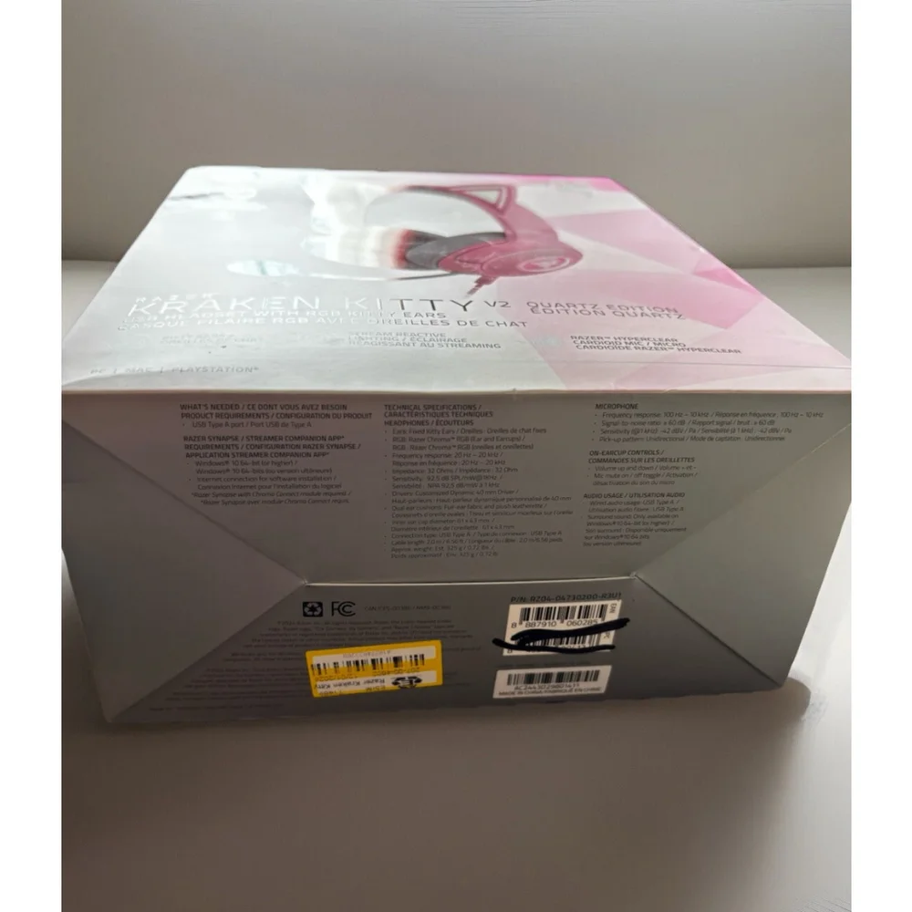 Razer Kraken Kitty V2 Wired•Gaming Headset w/Chroma RGB-Quartz ED Pink•PC/PS/MAC